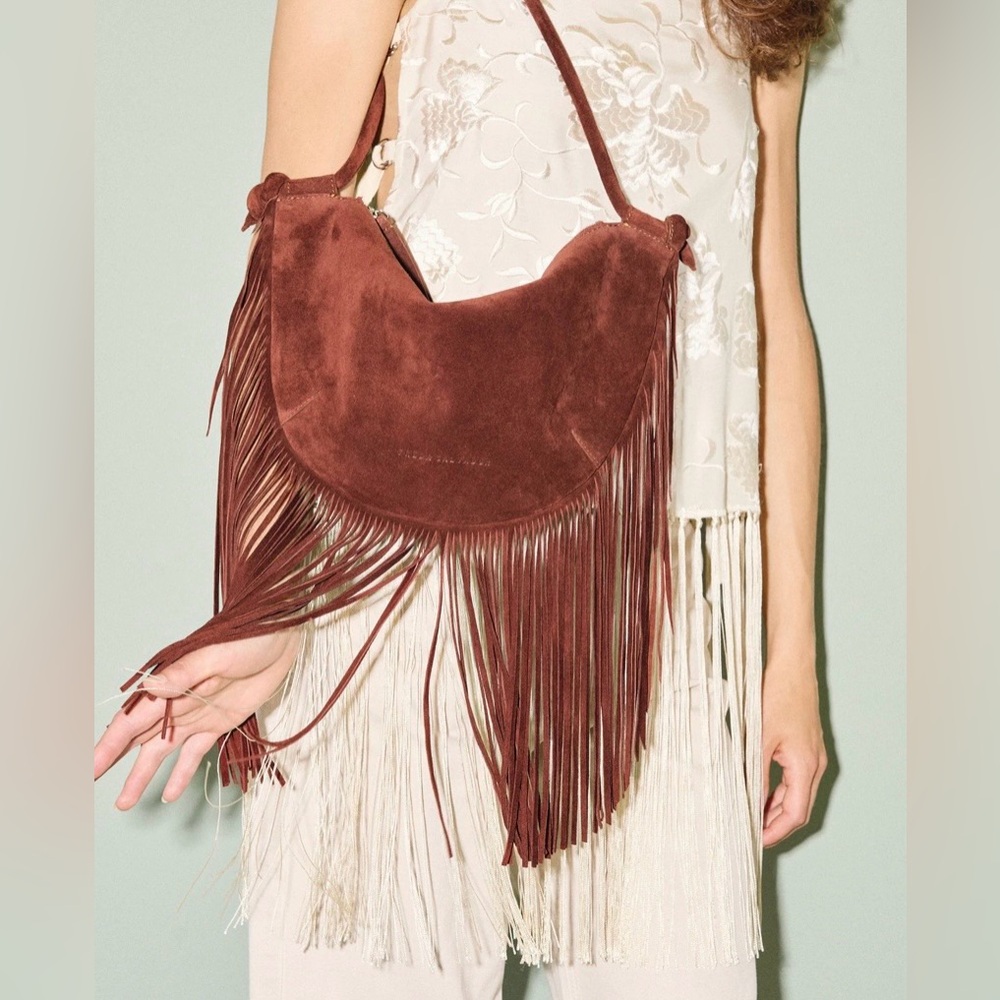 Suede Brown Fringe Freda Salvador Bag